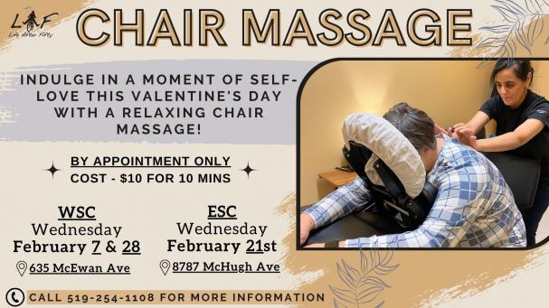 Spa Treatment: Chair Massage February 2024